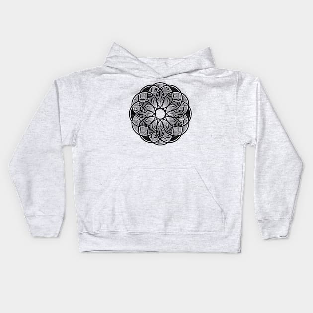 Trippy Mandala Kids Hoodie by MellowGroove